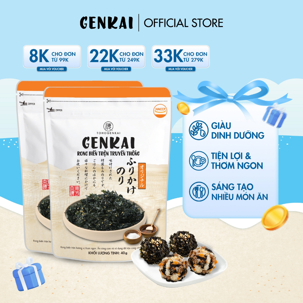 Combo 2 gói Rong Biển Trộn Cơm GENKAI - Truyền thống 40g | Shopee Việt Nam