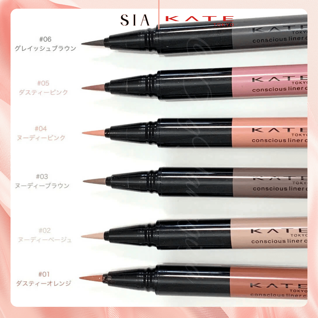 Bút Dạ Kẻ Mí Mắt Kate Conscious Liner Color kẻ sắc nét không lem không trôi suốt cả ngày