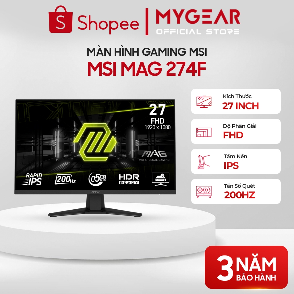 Màn Hình Gaming MSI MAG 274F 27 Inch FHD IPS 200Hz 0.5ms FreeSync G ...