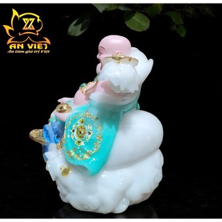 Tượng Phật Di Lặc Như Ý Xanh Ngọc- Ngang 30cm - PDL2501