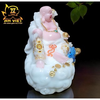 Tượng Phật Di Lặc Như Ý Màu Trắng- Ngang 30cm - PDL2503