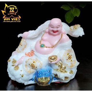 Tượng Phật Di Lặc Như Ý Màu Trắng- Ngang 30cm - PDL2503