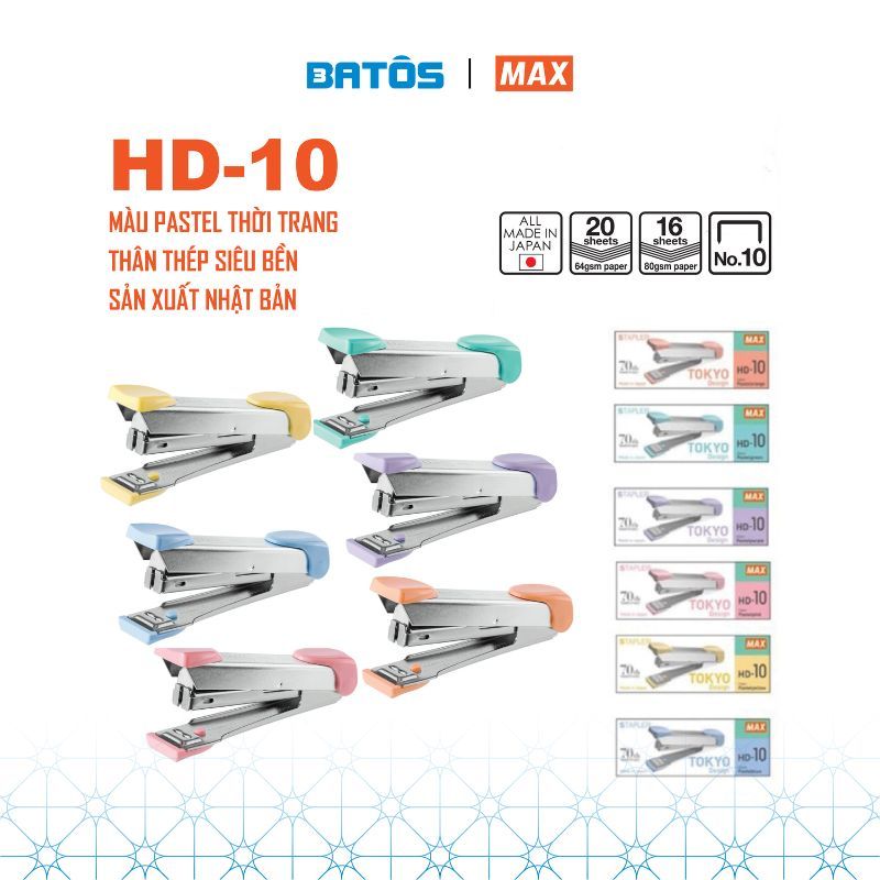 [Có VAT]Dập ghim số 10 MAX HD-10, bấm kim số 10 nhập khẩu Nhật Bản.