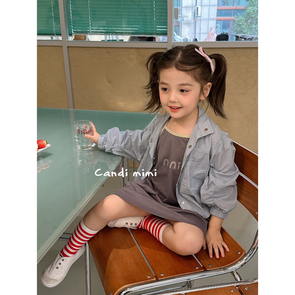CANDI MIMI Váy hai dây cotton pha cao cấp chữ nini - Phong cách Hàn Quốc