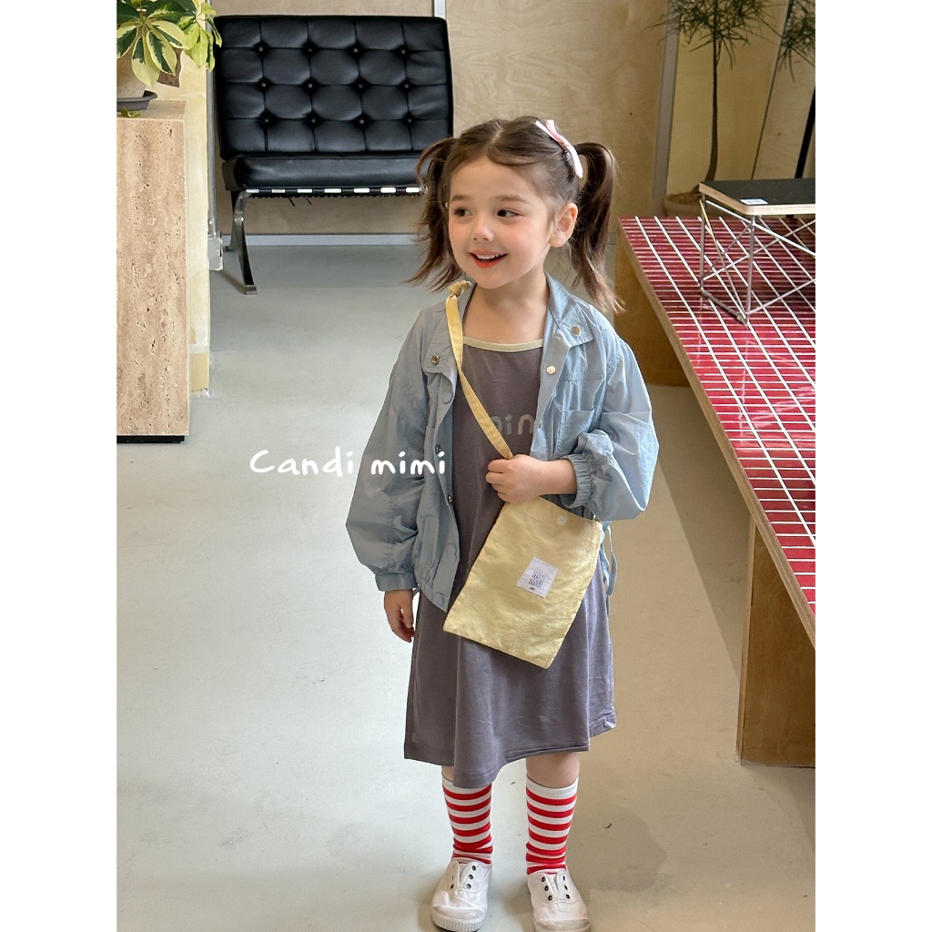 CANDI MIMI Váy hai dây cotton pha cao cấp chữ nini - Phong cách Hàn Quốc