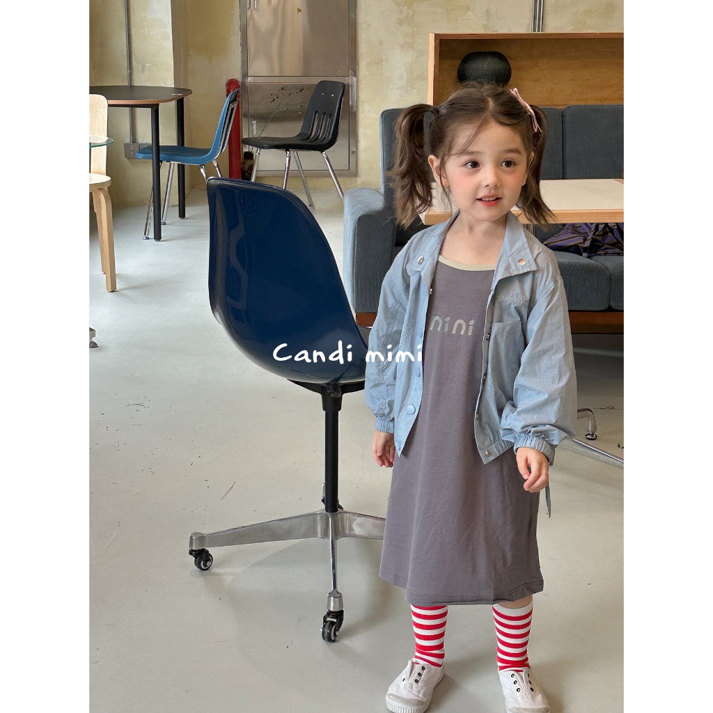 CANDI MIMI Váy hai dây cotton pha cao cấp chữ nini - Phong cách Hàn Quốc