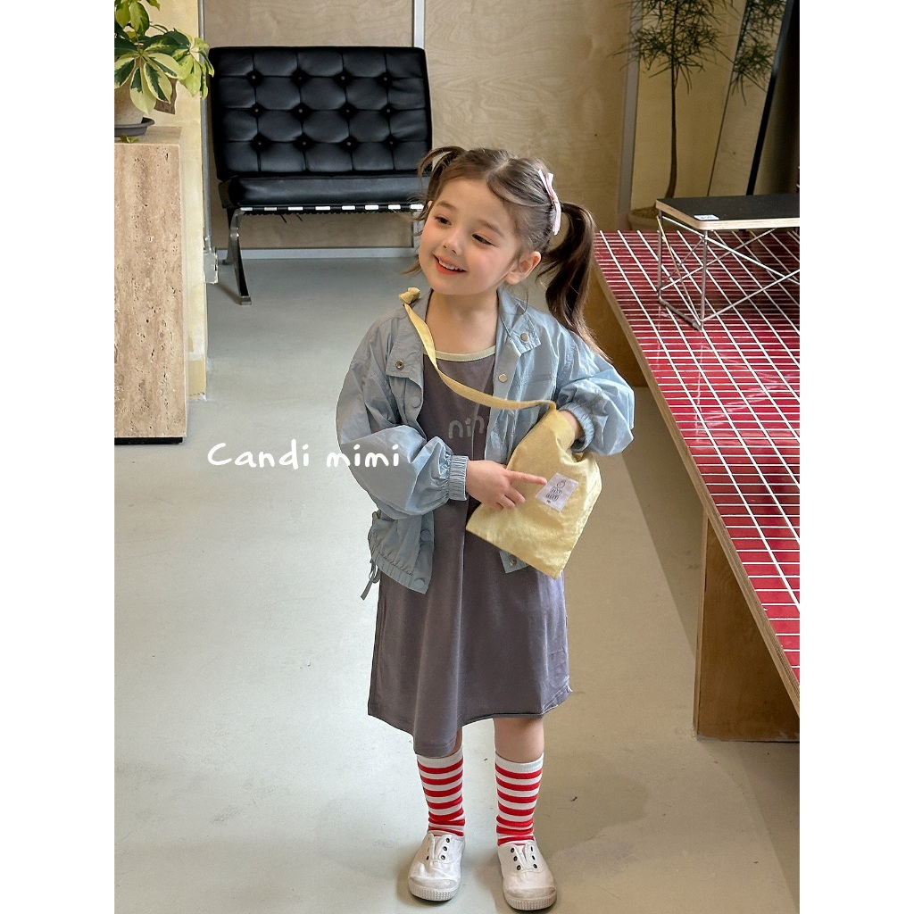 CANDI MIMI Váy hai dây cotton pha cao cấp chữ nini - Phong cách Hàn Quốc