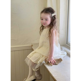 [B&G] Sét váy ren áo sát nách kèm chân váy ren phối voan cho bé gái từ 10-40kg(1-10 tuổi)