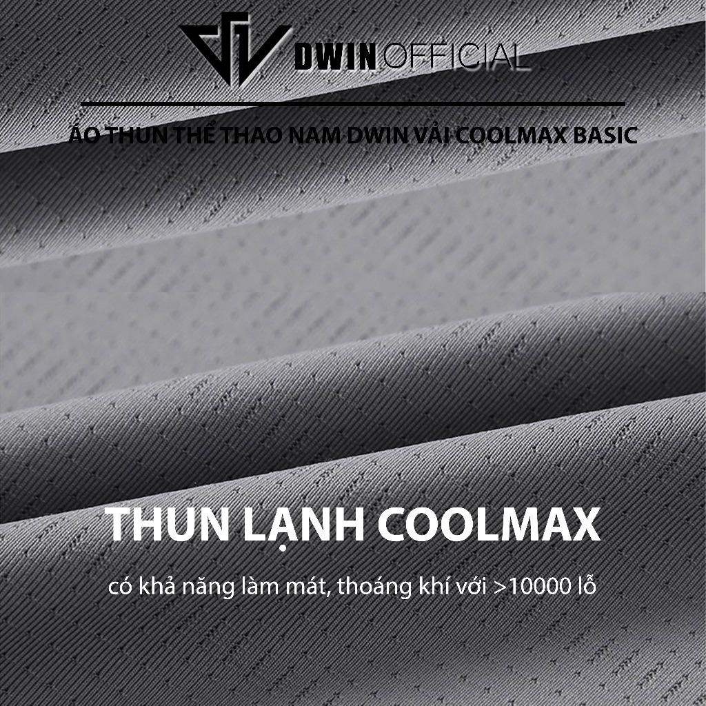 Ảnh Áo thun thể thao nam DWIN basic chất vải coolmax co dãn 4 chiều  thoáng mát thấm hút mồ hôi 2