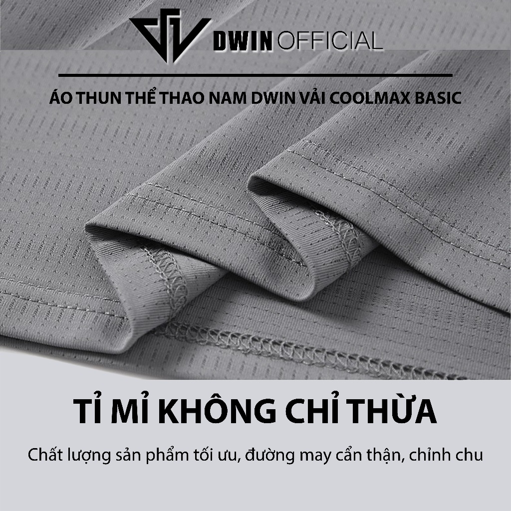 Ảnh Áo thun thể thao nam DWIN basic chất vải coolmax co dãn 4 chiều  thoáng mát thấm hút mồ hôi 4