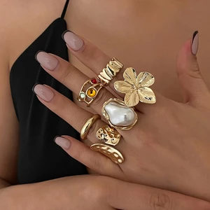 Nhẫn, Set Nhẫn Hở Hình Hoa Cá Tính MNDCT04
