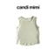 CANDI MIMI Áo cotton cao cấp ba lỗ trơn - Phong cách Hàn Quốc