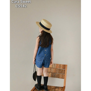 Đồ bộ hè bé gái.Set bộ hè jean bé gái phong cách Hàn Quốc sát nách, quần short.Set bộ bò năng động bé gái 11-40kg Hilary