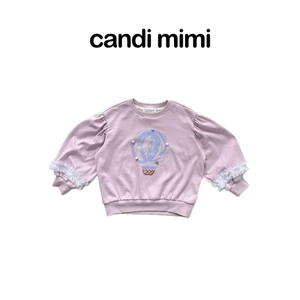 CANDI MIMI Áo cotton dài tay viền ren cao cấp - Phong cách Hàn Quốc