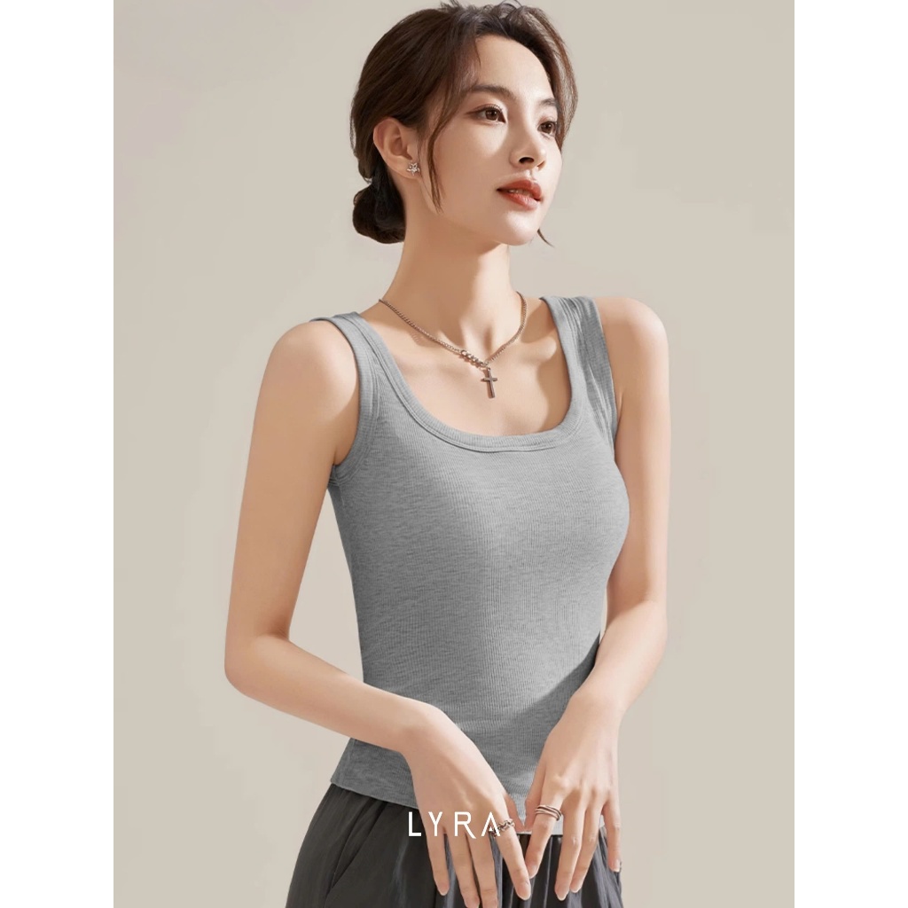 Ảnh LYRA - Áo ba lỗ đệm ngực ôm body áo 2 dây bản to - VSYAC0280 2