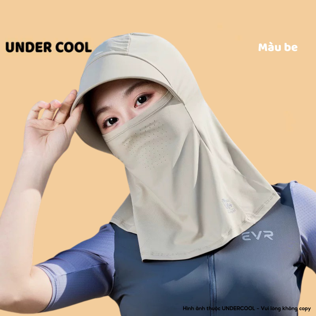 Mũ Chống Nắng Trùm Đầu Toàn Diện UNDERCOOL Thiết Kế 3 Trong 1 Che Mặt, Cổ, Và Gáy, Chống Tia UV, Có Lỗ Thoáng Khí MU05