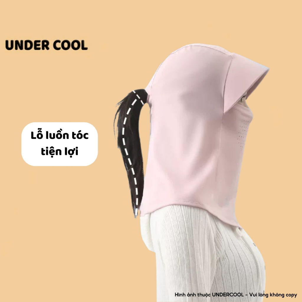 Mũ Chống Nắng Trùm Đầu Toàn Diện UNDERCOOL Thiết Kế 3 Trong 1 Che Mặt, Cổ, Và Gáy, Chống Tia UV, Có Lỗ Thoáng Khí MU05