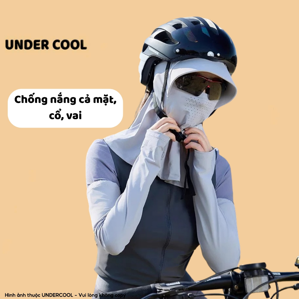 Mũ Chống Nắng Trùm Đầu Toàn Diện UNDERCOOL Thiết Kế 3 Trong 1 Che Mặt, Cổ, Và Gáy, Chống Tia UV, Có Lỗ Thoáng Khí MU05