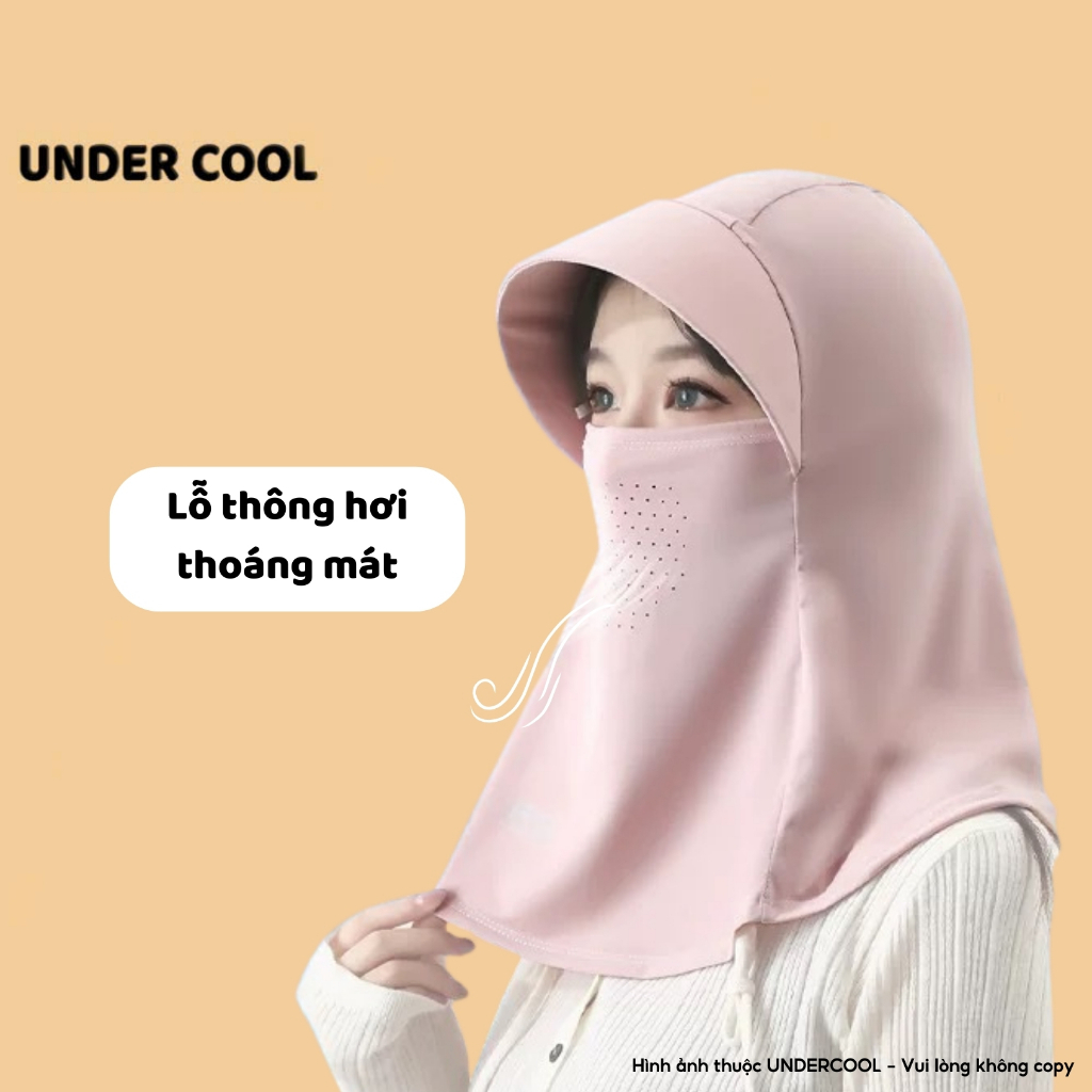 Mũ Chống Nắng Trùm Đầu Toàn Diện UNDERCOOL Thiết Kế 3 Trong 1 Che Mặt, Cổ, Và Gáy, Chống Tia UV, Có Lỗ Thoáng Khí MU05