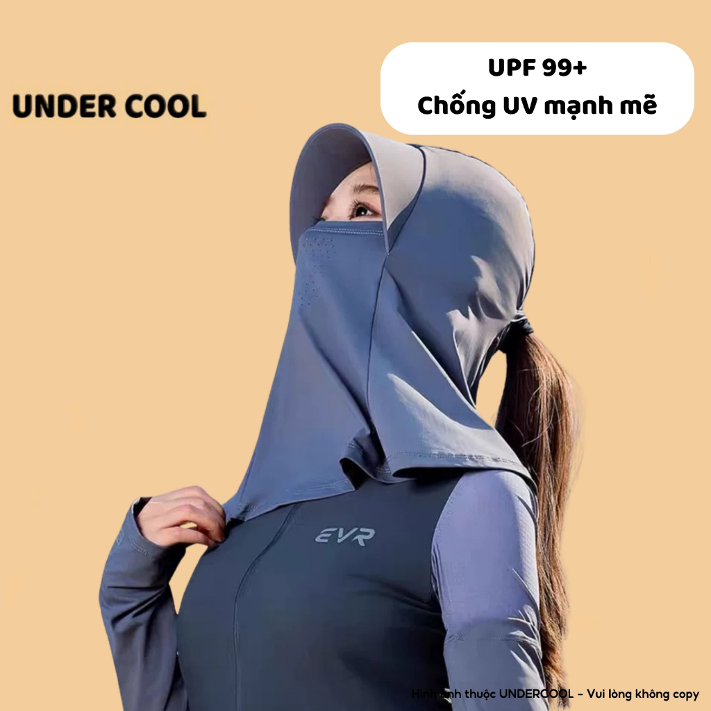 Mũ Chống Nắng Trùm Đầu Toàn Diện UNDERCOOL Thiết Kế 3 Trong 1 Che Mặt, Cổ, Và Gáy, Chống Tia UV, Có Lỗ Thoáng Khí MU05