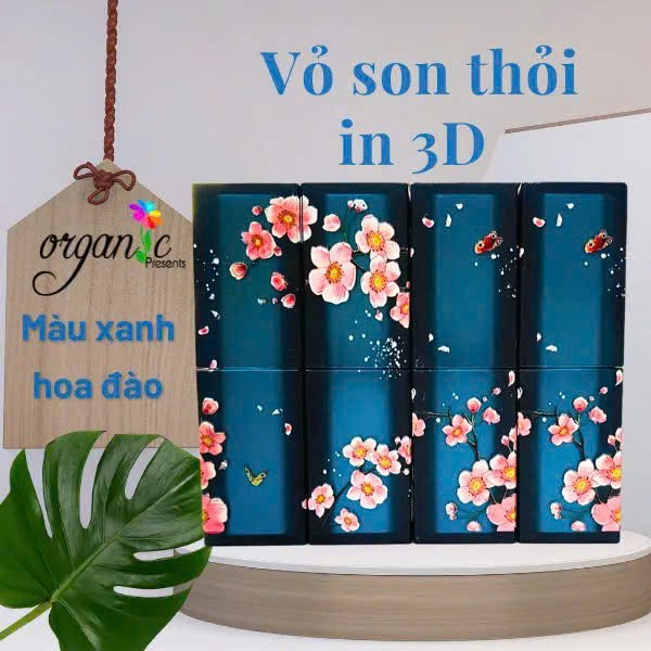 VỎ SON HANDMADE (IN 3D - MÀU XANH)