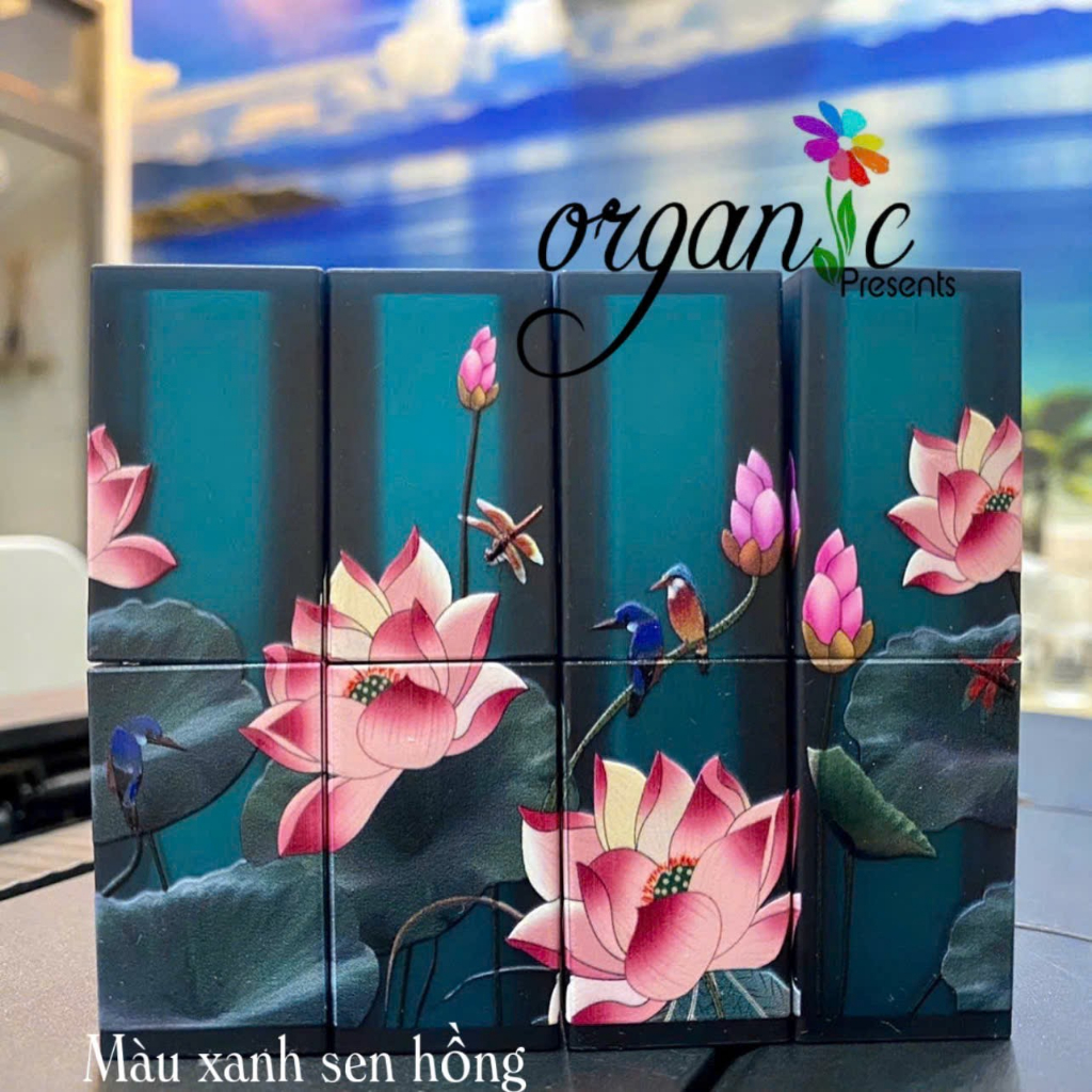 VỎ SON HANDMADE (IN 3D - MÀU XANH)