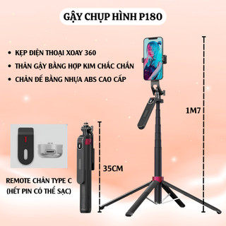 Gậy Chụp Hình Tự Động Xoay 360, Q515 – Tích Hợp AI Nhận Diện Khuôn Mặt, Cao 1m7 – Gậy Livestream, Quay Video Vlog