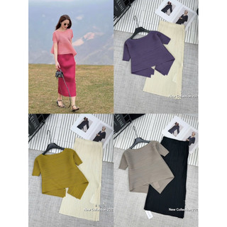Sét áo lò xo cộc tay 2 vạt + chân váy xuông