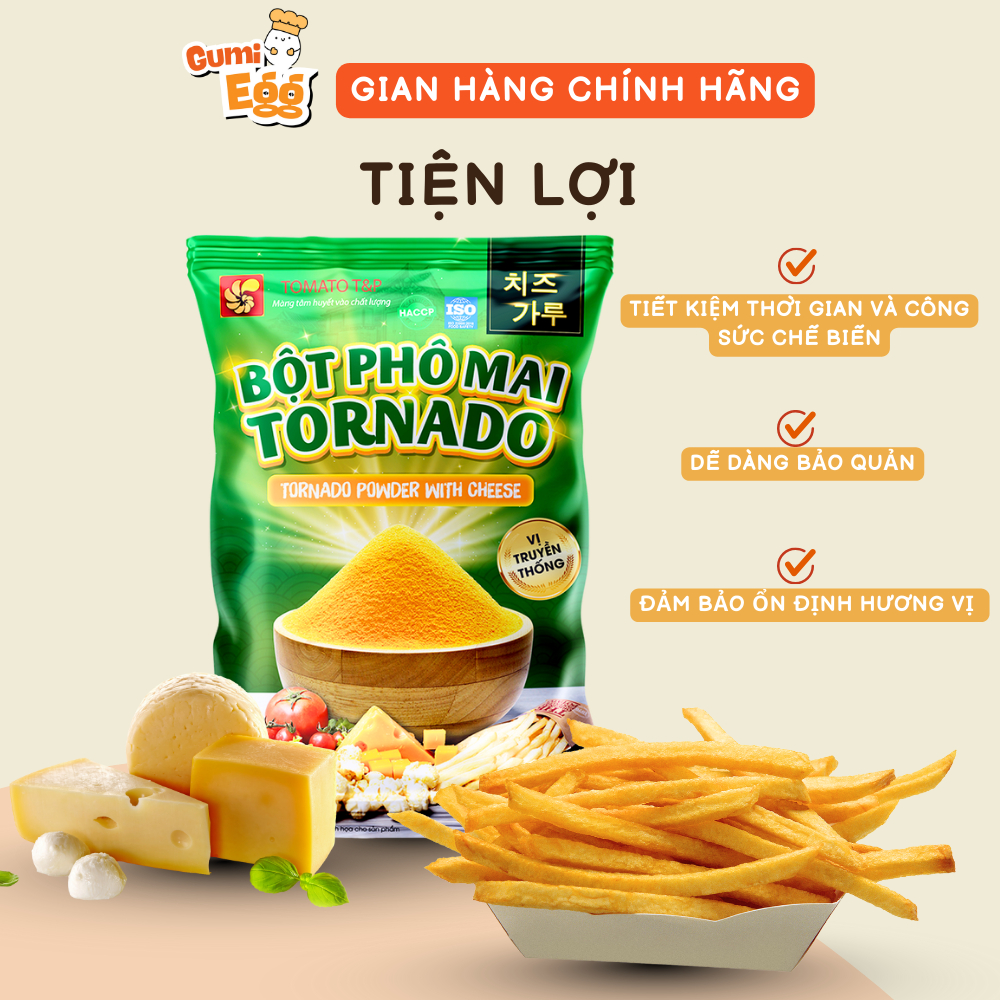 Combo 3 Bột Phô Mai Lắc Tomato T&P Gói 100g, Bột Phô Mai Lắc Khoai, Gà Rán, Nguyên Liệu Làm Bánh