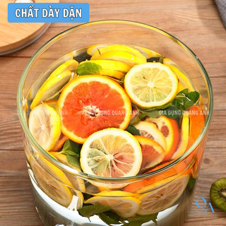Bình nước detox, sinh tố | Bình thủy tinh chịu nhiệt, bình ngâm, DECOR dành cho gia đình,nhà hàng, quán ăn có chân đế gỗ