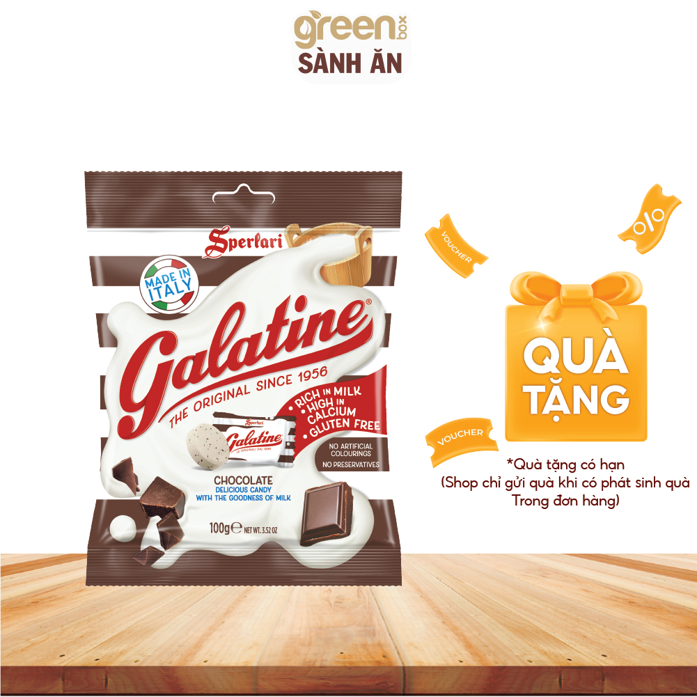 Ảnh Kẹo sữa Galatine Ý 100g, giàu Canxi hương socola 1