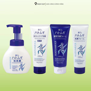 Sữa Rửa Mặt Tạo Bọt Mềm Ý Dĩ Dưỡng Ẩm Sáng Da Reihaku Hatomugi Facial Foam