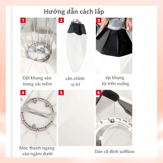 Chụp Softbox Tản Sáng Đèn Livestream Studio | Loại Softbox Cầu, Vuông 60x90, Tổ Ong | Phụ Kiện Thay Thế Cho Đèn Softbox