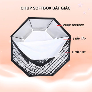 Combo Đèn Softbox Vuông 60x90 + Softbox Tổ Ong Bát Giác | Ánh Sáng Chuyên Nghiệp Chụp Ảnh Beauty, Livestream Mỹ Phẩm