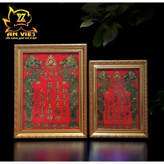 Bài vị Thần Tài Thổ Địa - Khung Gỗ Xi Vàng - Màu Đỏ - BV2504
