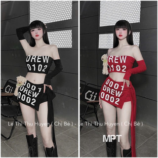 Set áo quây cup tay rời mix quần sooc ngắnchân váy kèm gấu