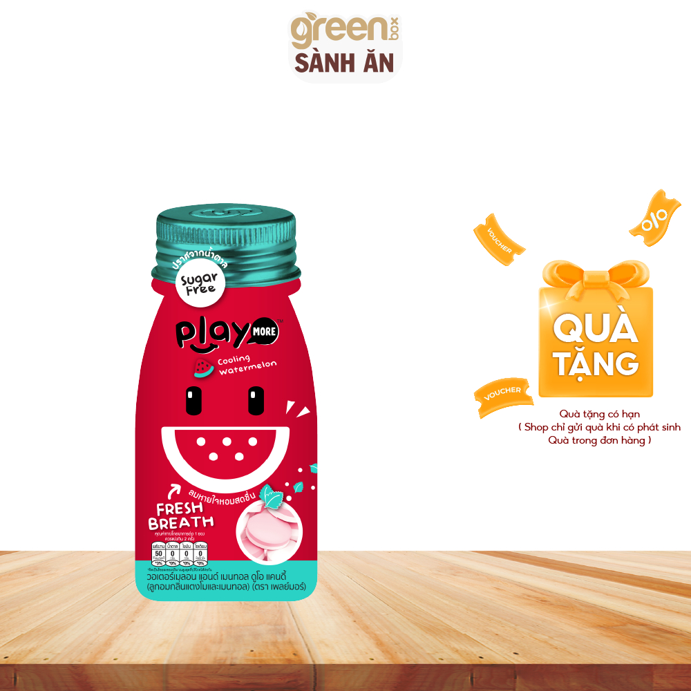 Ảnh kẹo ngậm the Playmore Thái Lan gói 12g vị dưa hấu 1