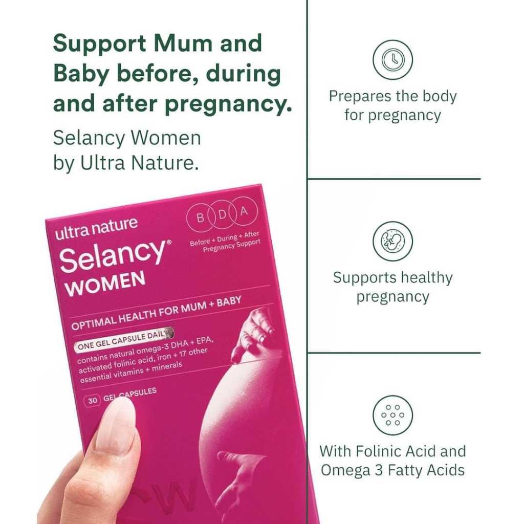☘☘ Vitamin bầu Selancy 30 - 100 viên (ÚC) cung cấp đầy đủ thành phần, hàm lượng các chất cho mẹ bầu