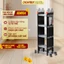 Thang nhôm gấp 4 đoạn 3.5m - 4.7m nhập khẩu ADVINDEQ, thang chữ A xếp gọn 4 khúc đa năng gia đình aluminum, khóa tự động