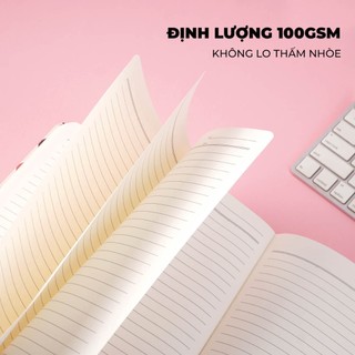 [CAO CẤP] Sổ Tay Bìa Bồi Kẻ Ngang 160/ 200/ 260 Trang Giấy 100gsm Có Tráng Keo Không Thấm Mực 16-050A5/B5/A4
