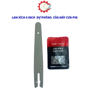 Lam xích 8 inch, lam xích 8 inch dự phòng phụ kiện máy cưa xích pin, chất liệu hợp kim thép cao cấp.