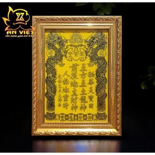 Bài vị Thần Tài Thổ Địa - Khung Gỗ Xi Vàng - BV2501