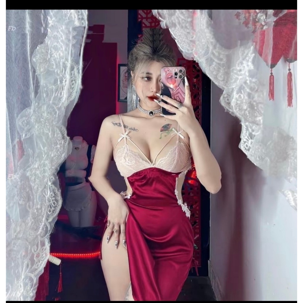 [ Tặng chíp] Đầm ngủ / Váy Ngủ Hở Lưng Thắt Dây Quý Phái Cao Cấp 1963 | BigBuy360 - bigbuy360.vn