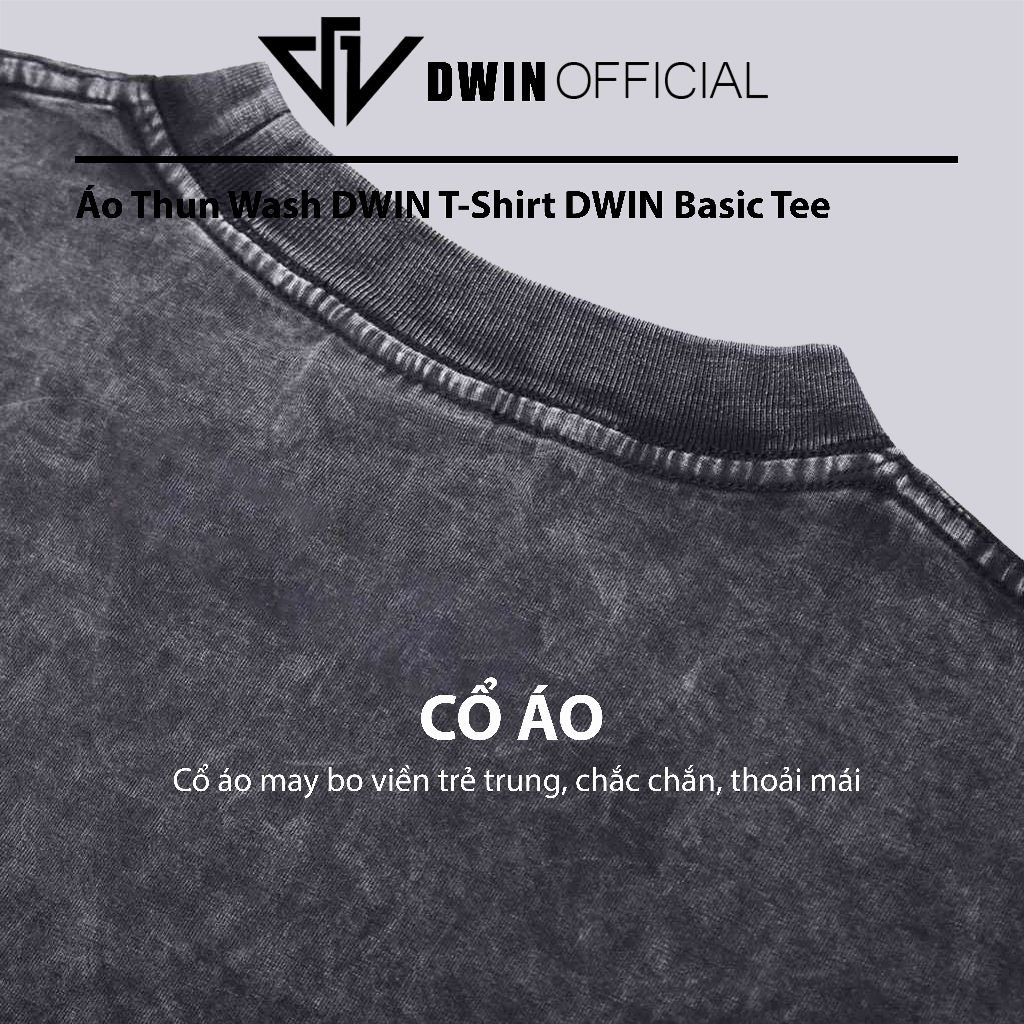 Ảnh Áo thun WASH nam nữ DWIN basic tee tay lỡ phông cotton unisex oversize form rộng local brand tshirt 3