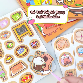 Sổ Nam Châm Capybara Bóc Dính Tiện Lợi Có Thể Tái Sử Dụng Đồ Chơi Cho Bé Trai Và Bé Gái, Sổ Sticker Từ Tính Thủ Công