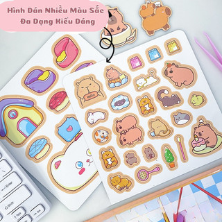 Sổ Nam Châm Capybara Bóc Dính Tiện Lợi Có Thể Tái Sử Dụng Đồ Chơi Cho Bé Trai Và Bé Gái, Sổ Sticker Từ Tính Thủ Công