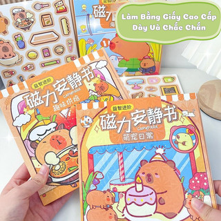 Sổ Nam Châm Capybara Bóc Dính Tiện Lợi Có Thể Tái Sử Dụng Đồ Chơi Cho Bé Trai Và Bé Gái, Sổ Sticker Từ Tính Thủ Công