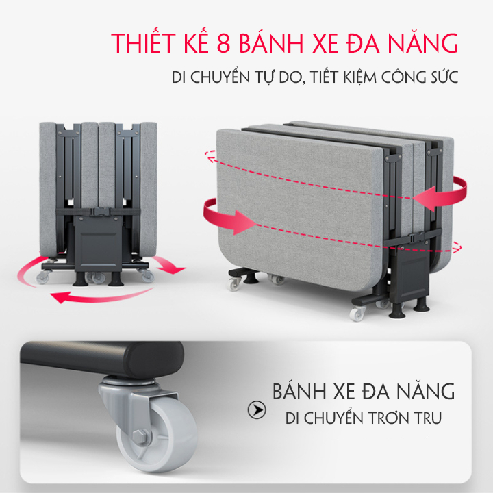 Giường ngủ gấp gọn 4 khúc KaQi có nệm cho nhân viên văn phòng, sinh viên, nhà nhỏ. Hàng Việt Nam | BigBuy360 - bigbuy360.vn
