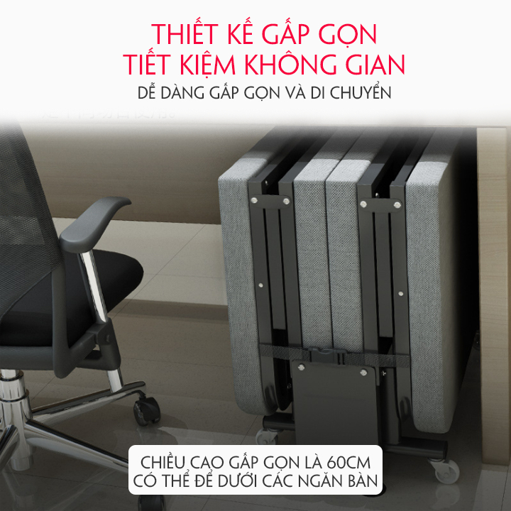 Giường ngủ gấp gọn 4 khúc KaQi có nệm cho nhân viên văn phòng, sinh viên, nhà nhỏ. Hàng Việt Nam | BigBuy360 - bigbuy360.vn