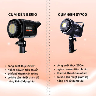 Cụm đèn chiếu sáng Softbox – Đầu đèn Berio & SY700 phụ kiện thay thế cho đèn Softbox quay video, studio